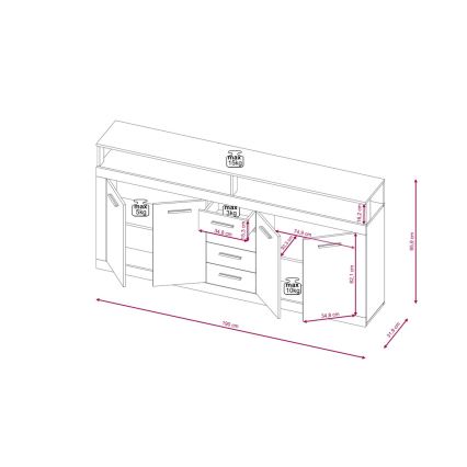 Komoda RUNA tamno braon/antracit