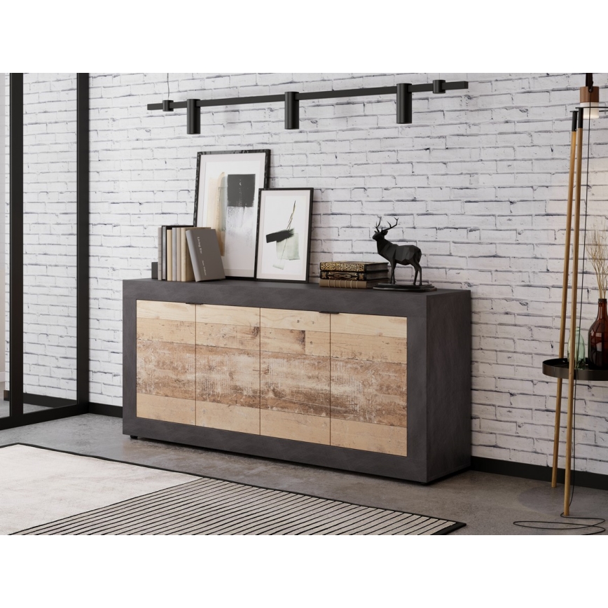 Komoda RUNEA svetlo braon/antracit