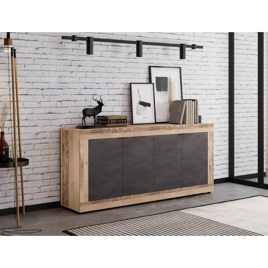 Komoda RUNEA svetlo braon/antracit