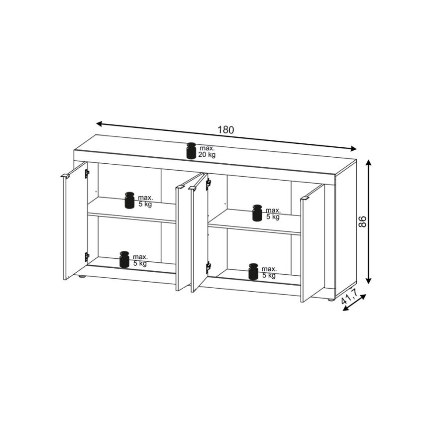 Komoda RUNEA tamno braon/antracit