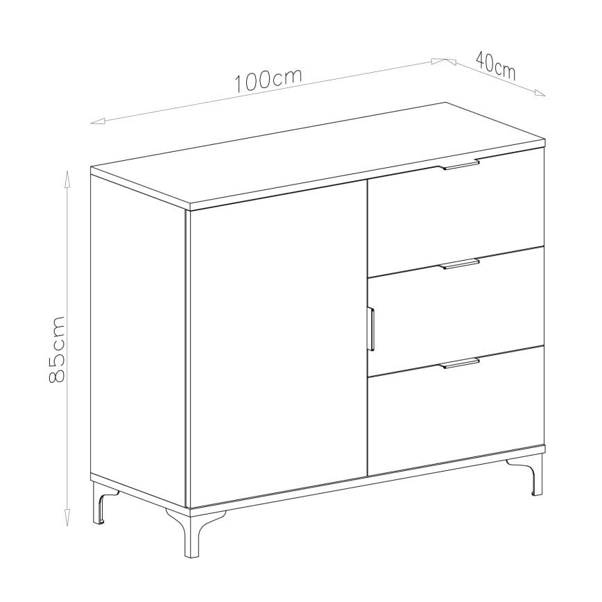 Komoda sa fiokama LORA, hrast artisan