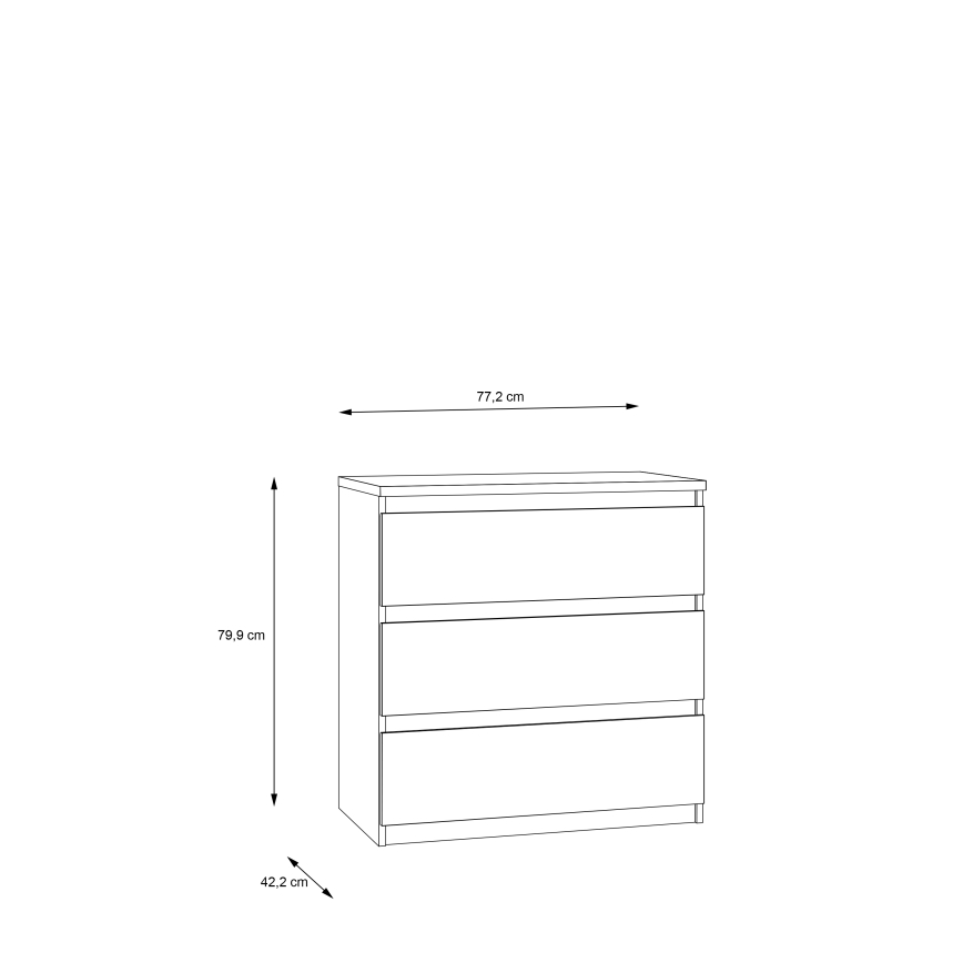 Komoda sa fiokama MAO, hrast artisan