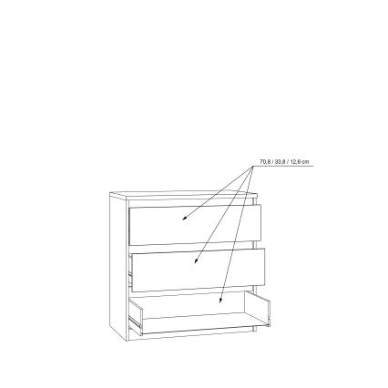 Komoda sa fiokama MAO, hrast artisan