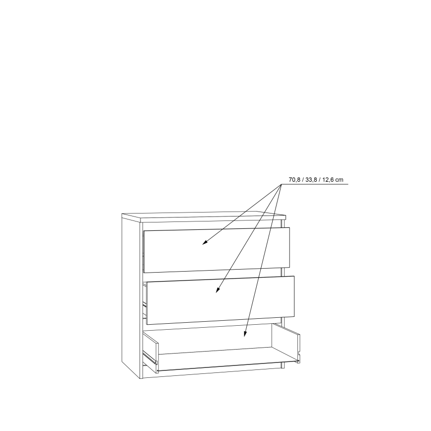 Komoda sa fiokama MAO, hrast artisan