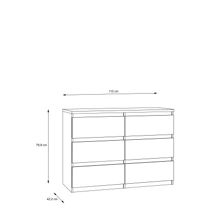 Komoda sa fiokama MAO, hrast artisan