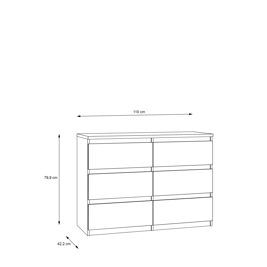 Komoda sa fiokama MAO, hrast artisan