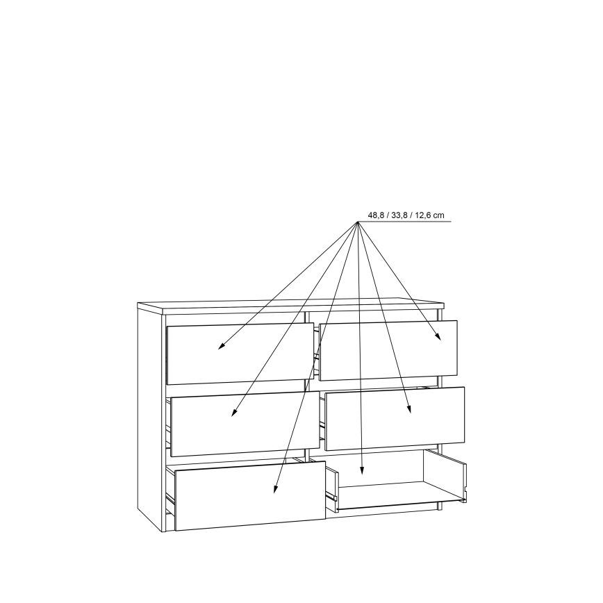 Komoda sa fiokama MAO, hrast artisan