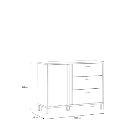Komoda sa fiokama OREN braon/crna