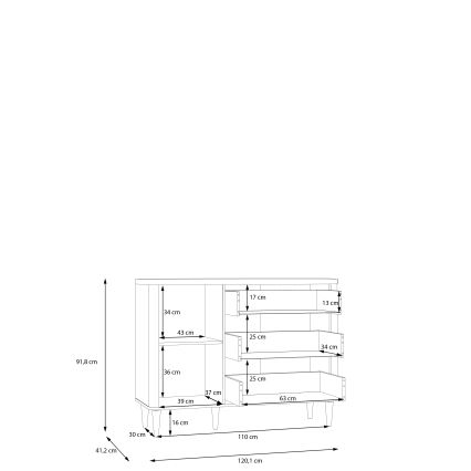 Komoda sa fiokama VIRO braon/bež