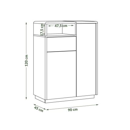 Komoda sa fiokom FRED bela/siva