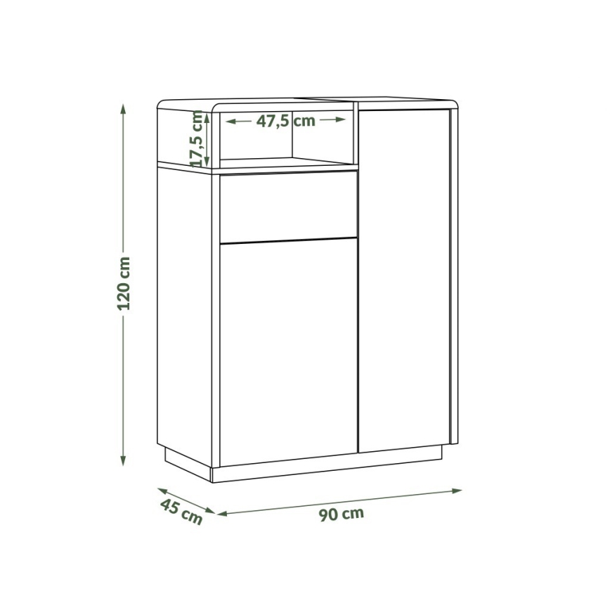 Komoda sa fiokom FRED bela/siva