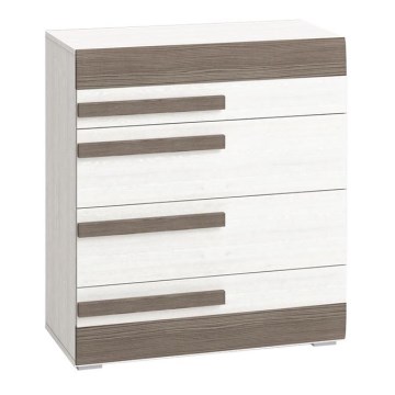 Komoda SARPA 96x86 cm bela/braon