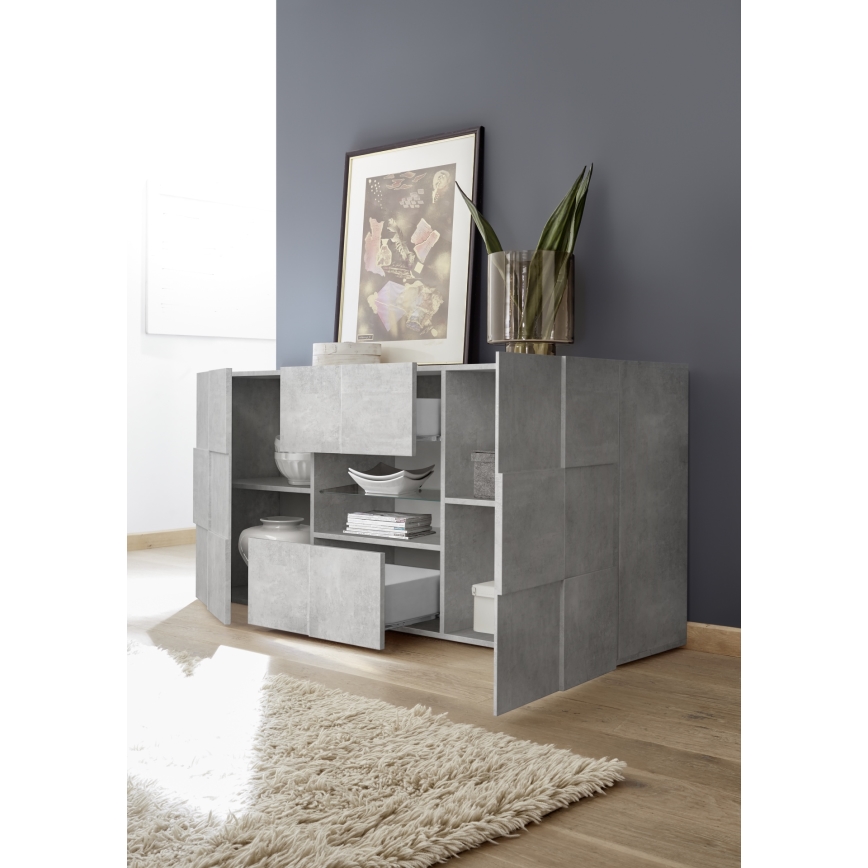 Komoda SERIAN sivi beton