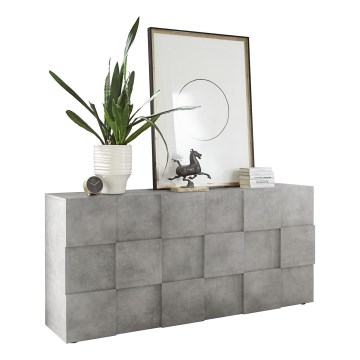 Komoda SERIAN — sivi betonski izgled