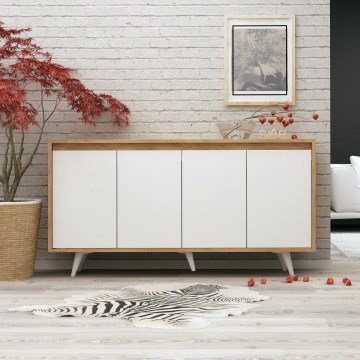 Komoda SHANS 86x140 cm smeđa/bela