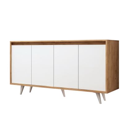 Komoda SHANS 86x140 cm smeđa/bela