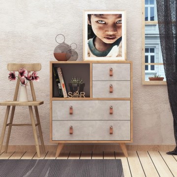 Komoda WITLOF 87x70 cm braon/siva