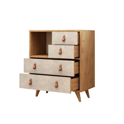 Komoda WITLOF 87x70 cm braon/siva