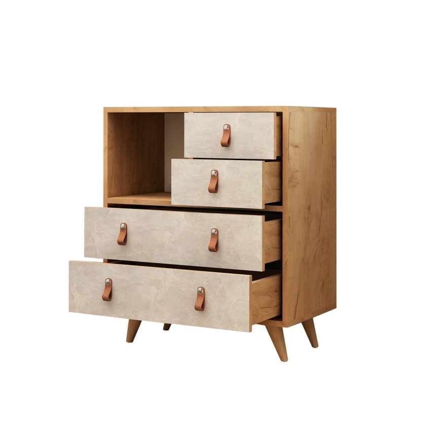 Komoda WITLOF 87x70 cm braon/siva