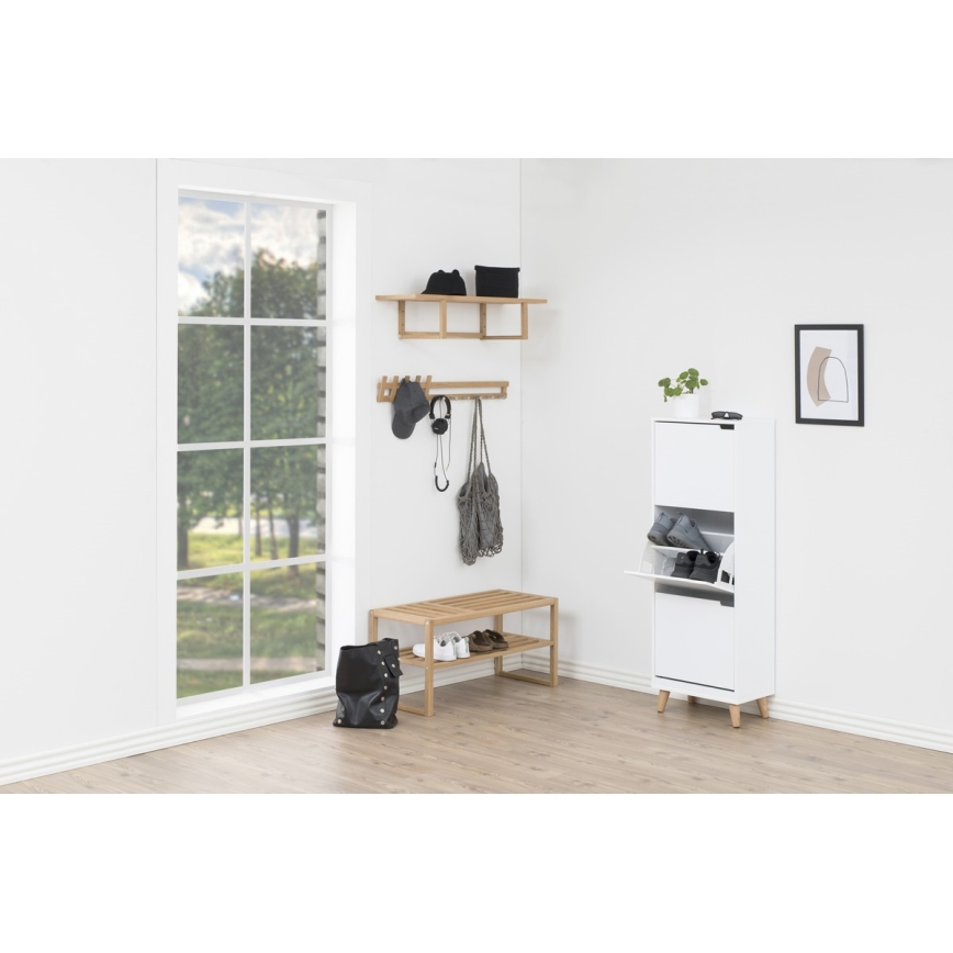 Komoda za cipele CARLY, bela, sa 3 fioke