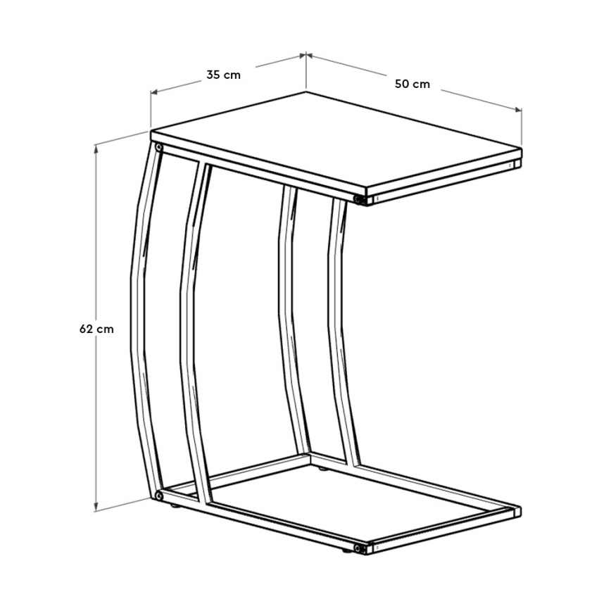 Kompaktan stolić za odlaganje 65x35 cm u elegantnoj crnoj boji