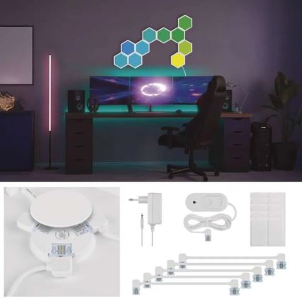 Komplet 10x RGBIC prigušiva LED panel/1,9W/230V Wi-Fi Tuya