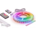 KOMPLET 1x LED RGBW prigušiva traka NEO LITE MUSIC LED/24W/230V 5 m IP65 Wi-Fi Tuya + 5x ugradni profil 1 m srebrna/bela + daljinski upravljač