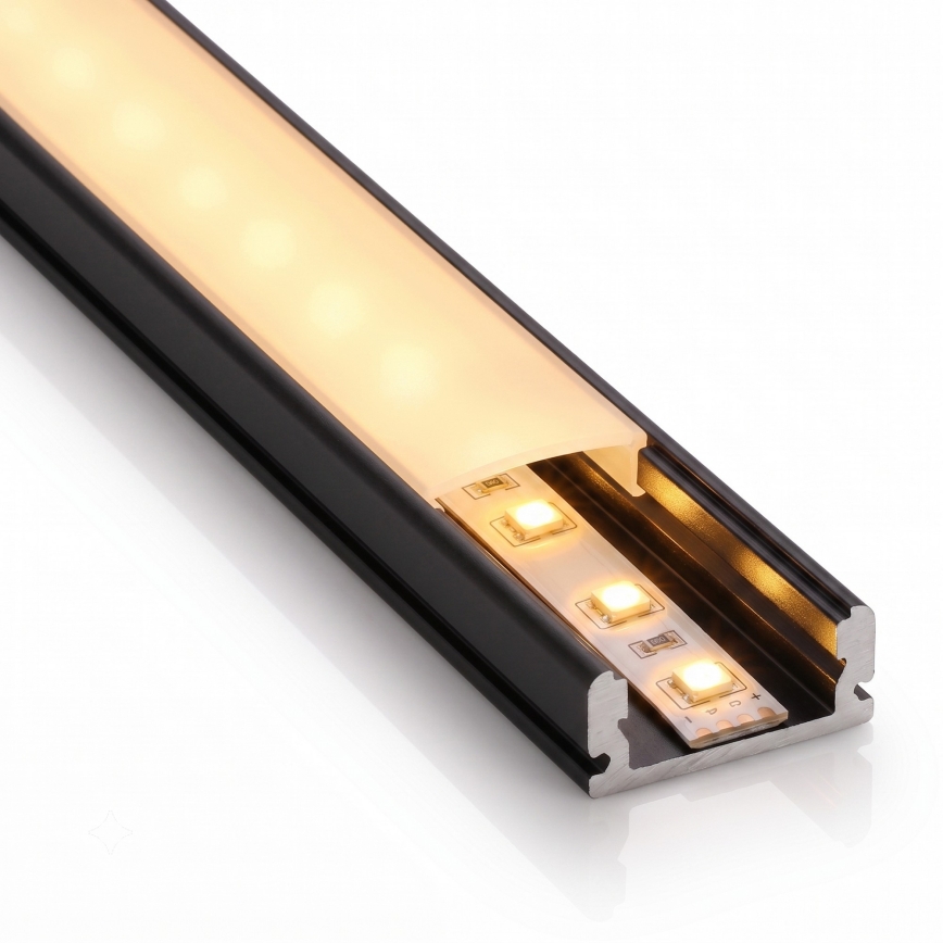 SET 1x LED traka MYLIVING LIGHTSTRIP LED/22W/230V 5 m + 5x ugradni profil 1 m crna/bela