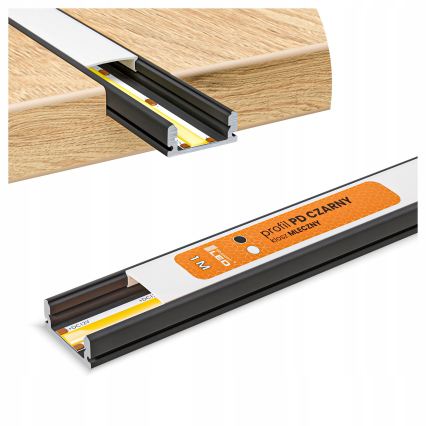 SET 1x LED traka MYLIVING LIGHTSTRIP LED/22W/230V 5 m + 5x ugradni profil 1 m crna/bela