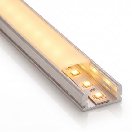 Komplet 1x LED traka sa senzorom pokreta FLEX LED/3,6W/4xAA 2 m + 2x ugradni profil 1 m srebrna/bela