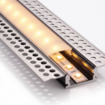 Komplet 1x LED traka sa senzorom pokreta FLEX LED/3,6W/4xAA 2 m + 2x ugradni profil 1 m srebrna/bela