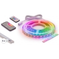 Komplet 1x prigušiva RGBW LED traka NEO LITE MUSIC LED/24W/230V 5 m IP65 Wi-Fi Tuya + 5x ugradni profil 1 m srebrna/bela + daljinski upravljač