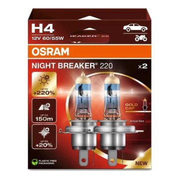 KOMPLET 2x automobilske sijalice NIGHT BREAKER H4 P43t/60/55W/12V - Osram