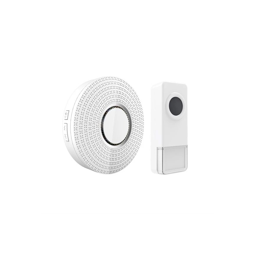 Komplet 2x bežična zvona za utičnicu 230V/1xA23 IP55, bela