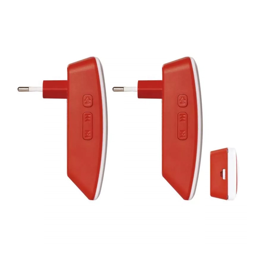 KOMPLET 2x bežični zvončić za utičnicu 230V IP44