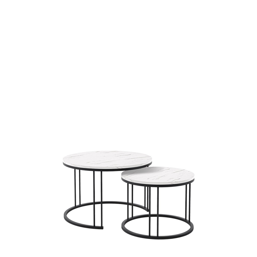 Komplet 2x klubski sto RAGNAR, crna/bela