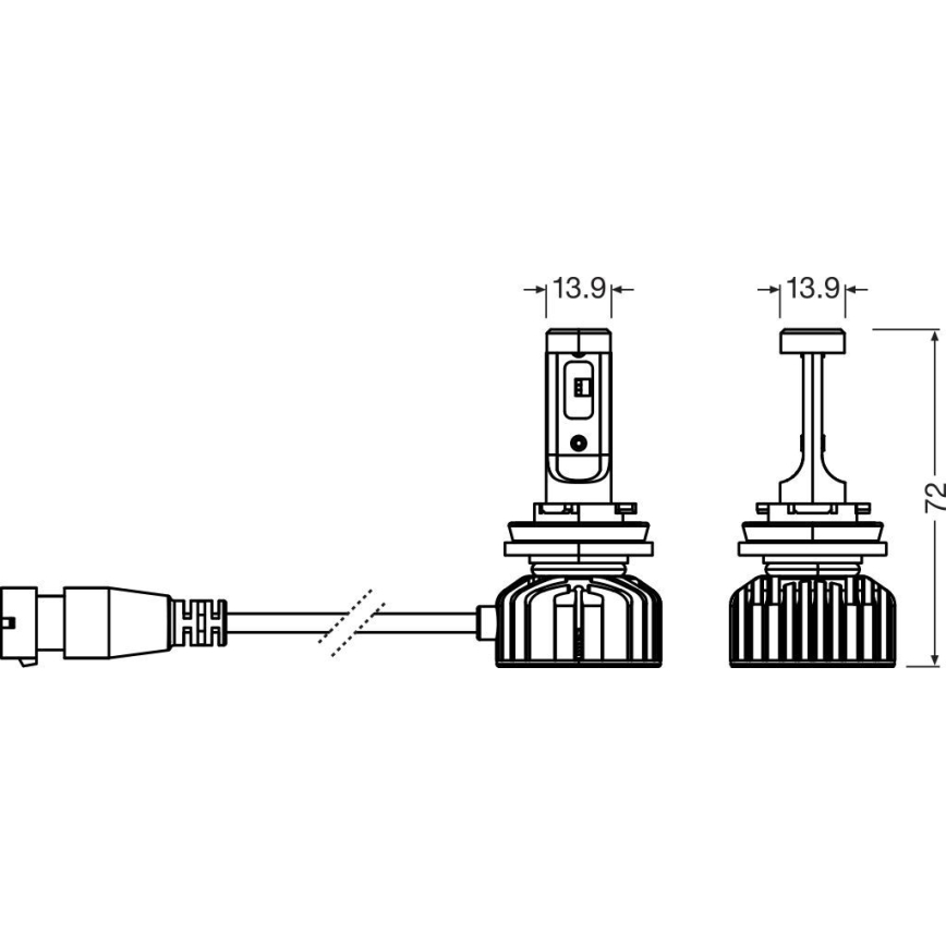 Komplet 2x LED auto sijalice NIGHT BREAKER SMART H8 PGJ19-1/7W/12V 6000K - Osram