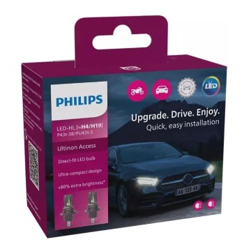 Komplet 2x LED automobilske sijalice 11342 U2500 CX H4/H19 P43t-38/PU43t-3/20W/12V 6000K