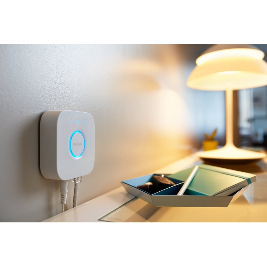 Komplet 2x LED prigušiva sijalica Philips Hue WHITE AMBIANCE GU10/4,2W/230V 2200-6500K + Hue bridge