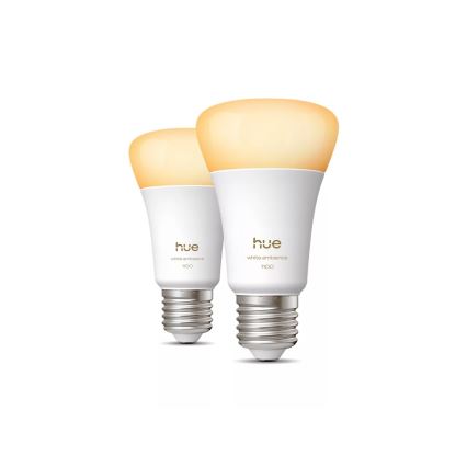 SET 2x LED prigušiva sijalica Philips Hue WHITE AMBIANCE E27/8,1W/230V 1000-20000K