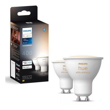 Komplet 2x LED prigušiva sijalica Philips Hue WHITE AMBIANCE GU10/4,2W/230V 2200-6500K
