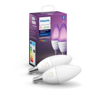 Komplet 2x LED prigušiva sijalica Philips Hue WHITE AND COLOR AMBIANCE B39 E14/5,3W/230V 2200K - 6500K