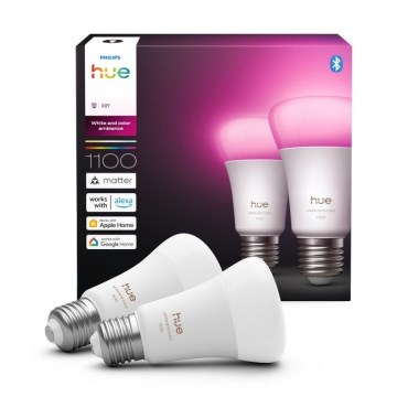 KOMPLET 2x LED prigušiva sijalica Philips Hue WHITE AND COLOR AMBIANCE E27/8,1W/230V 1000-20000K