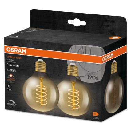 Komplet 2x LED prigušiva sijalica VINTAGE FILAMENT E27/4,8W/230V 2200K - Osram