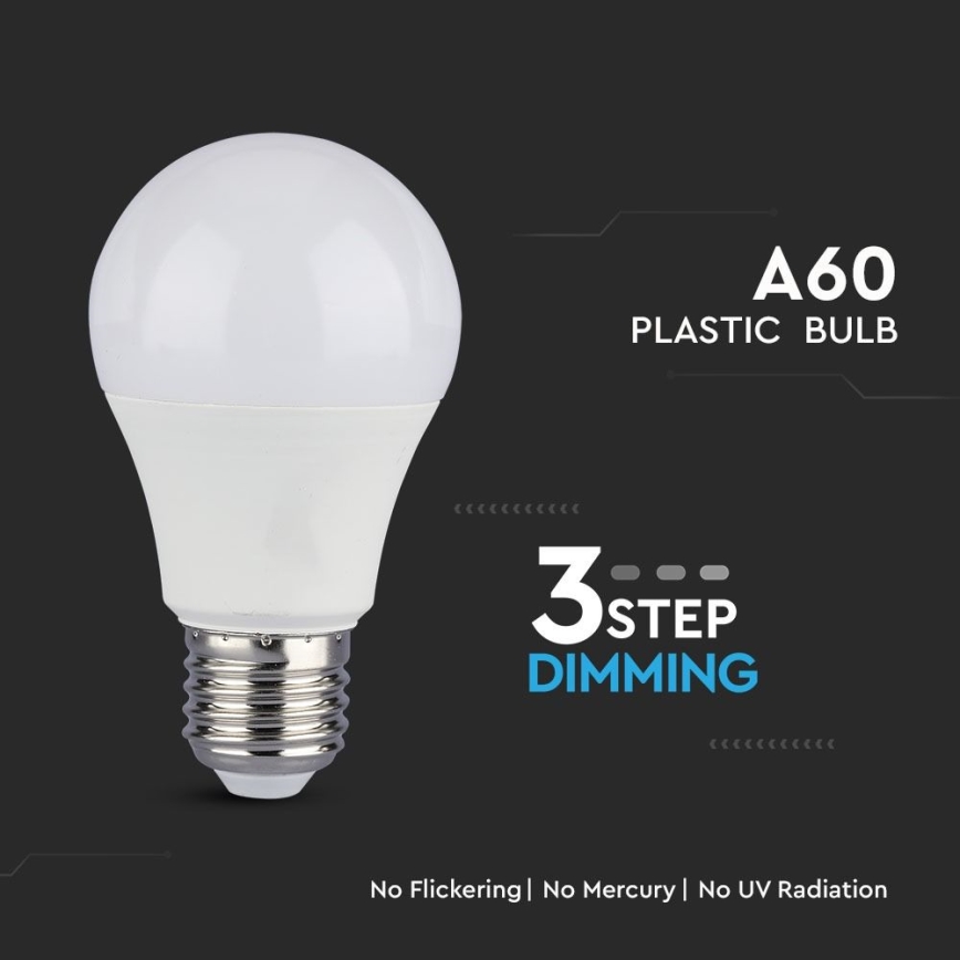 Komplet 2x LED prigušiva sijalice A60 E27/9W/230V 6400K