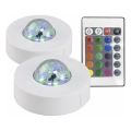 Komplet 2x LED RGB prigušiva dekorativna svetiljka FESTA 3xAAA/4,5V + daljinski upravljač