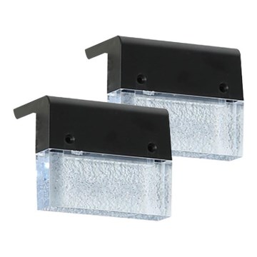 Komplet 2x LED RGB solarnih zidnih svetiljki, LED/1W/1,2V, 3500K, IP65, 600 mAh