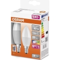 KOMPLET 2x LED RGBW prigušiva sijalica B38 E14/4,9W/230V 2700K + daljinski upravljač - Osram