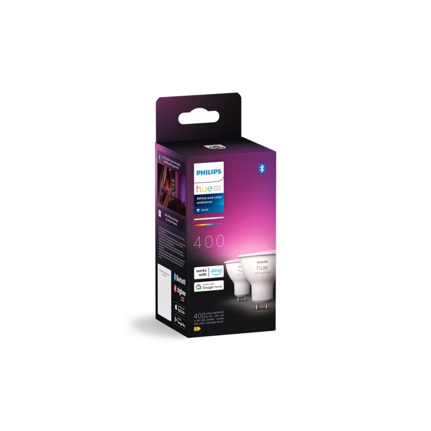 SET 2x LED RGBW prigušiva sijalica Philips Hue White And Color Ambiance GU10/4,2W/230V 2000-6500K