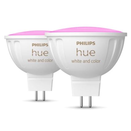 Komplet 2x LED RGBW prigušiva sijalica Philips Hue White And Color Ambiance GU5,3/MR16/6,3W/12V 2000-6500K